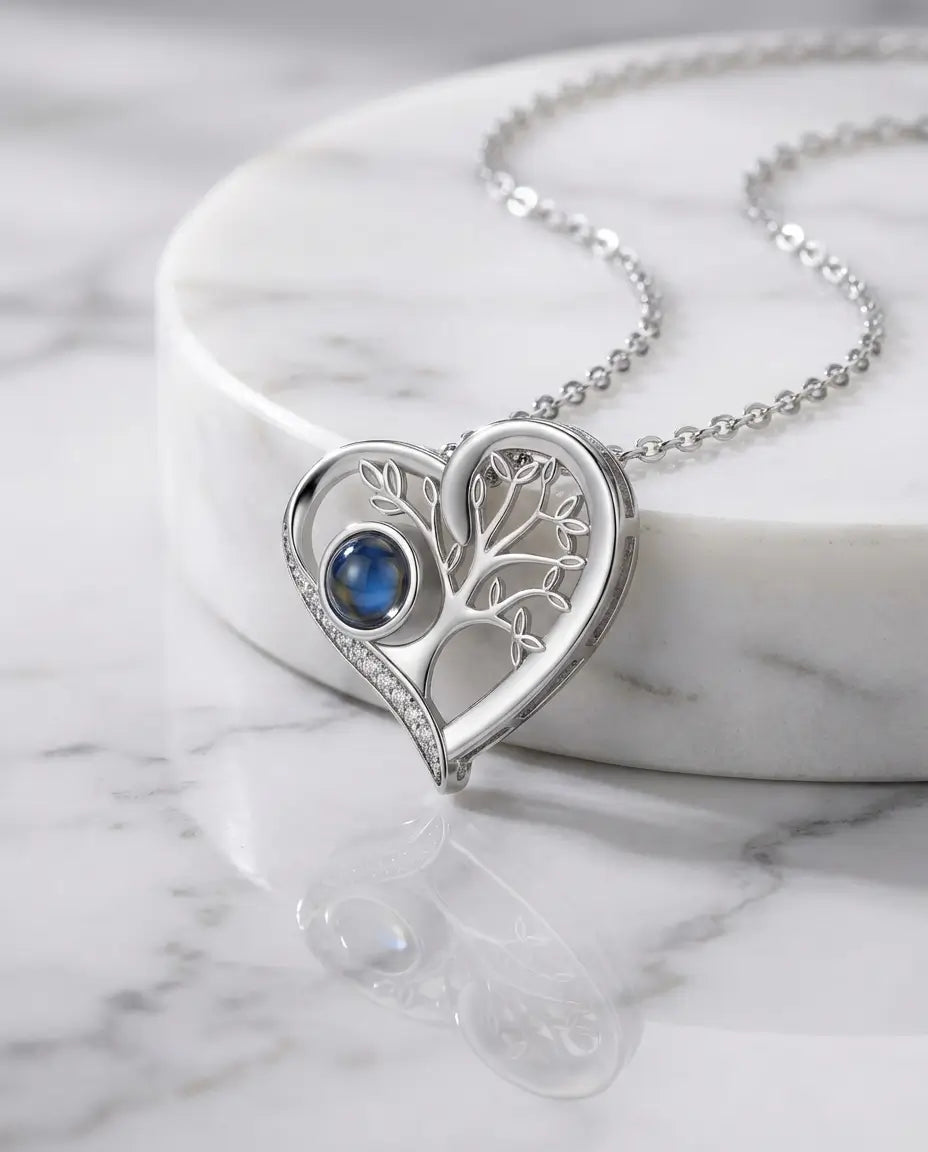 Personalised Family Tree Photo Projection Necklace - Secret Picture Pendant IfShe AU