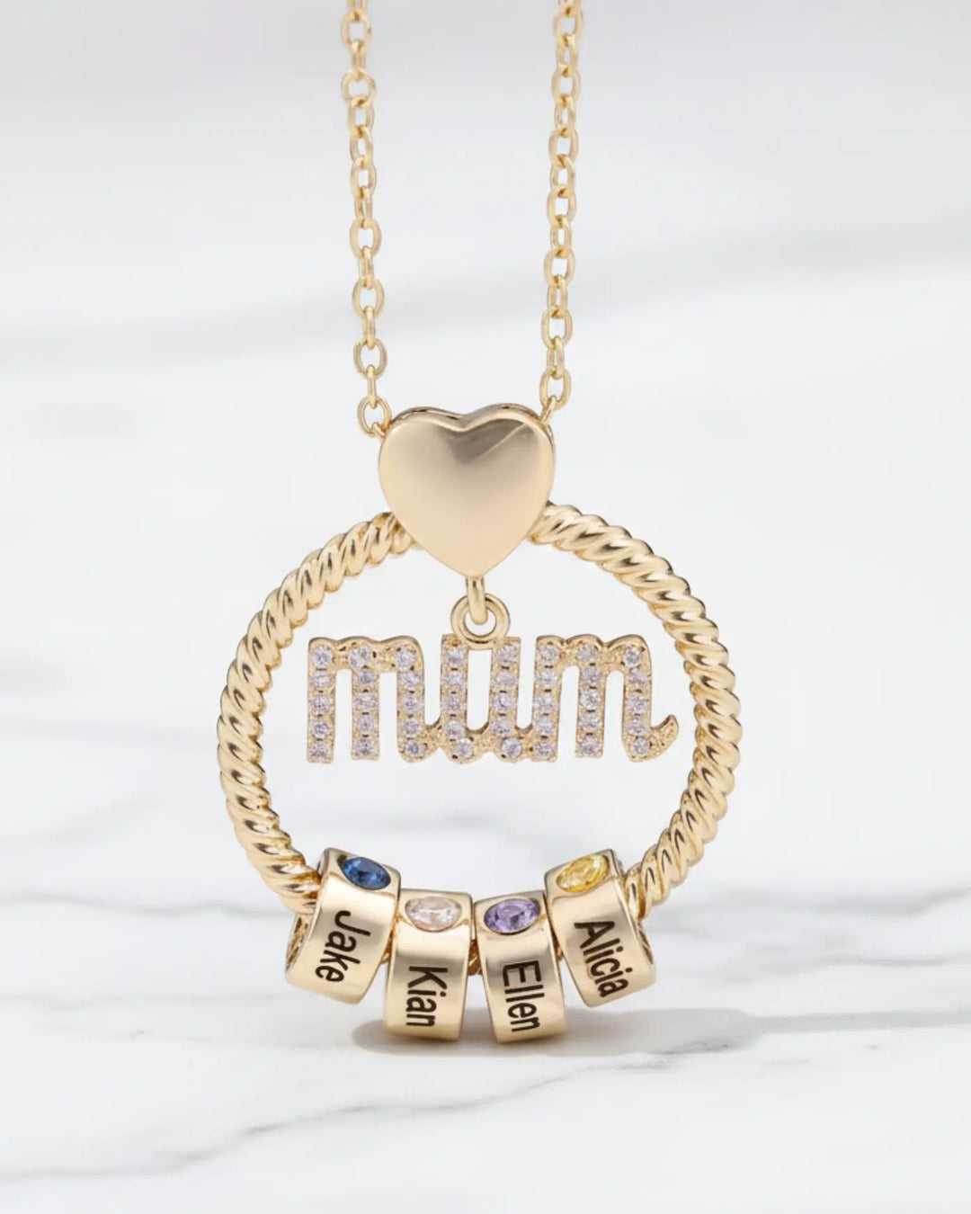 Personalised Mum Necklace with Birthstone Beads IfShe AU