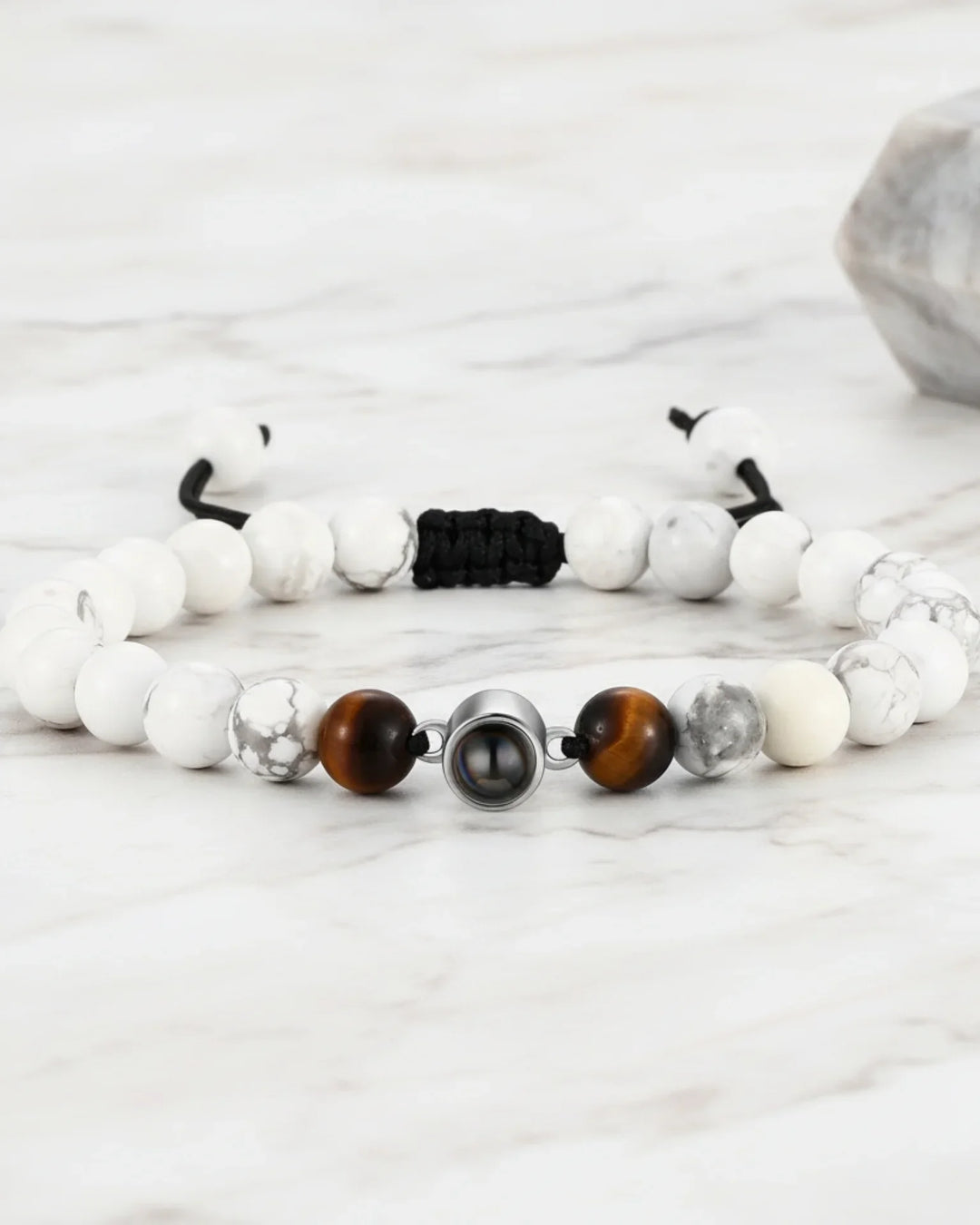 Personalised Photo Projection Bracelet – Magnesite Stone Beads for Women IfShe AU
