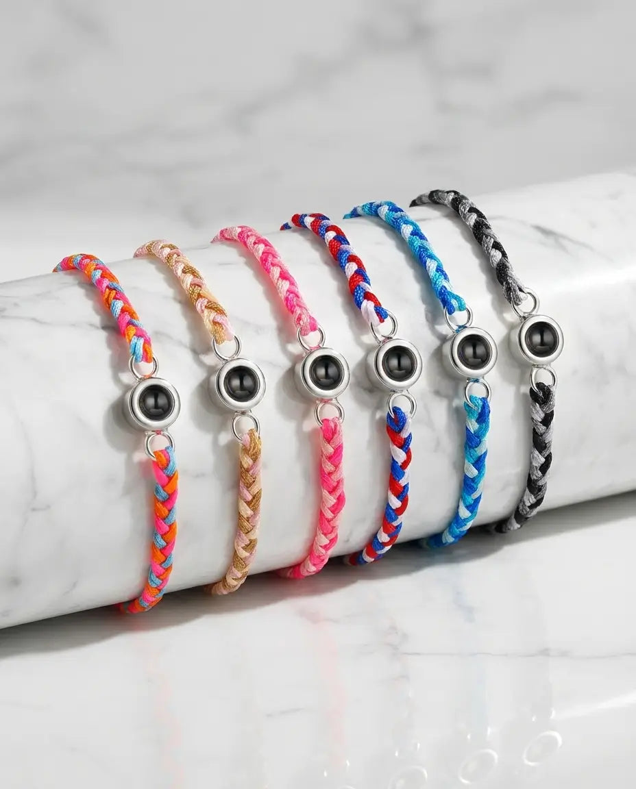 Personalised Braided Photo Projection Bracelet - Hidden Picture Rope IfShe AU