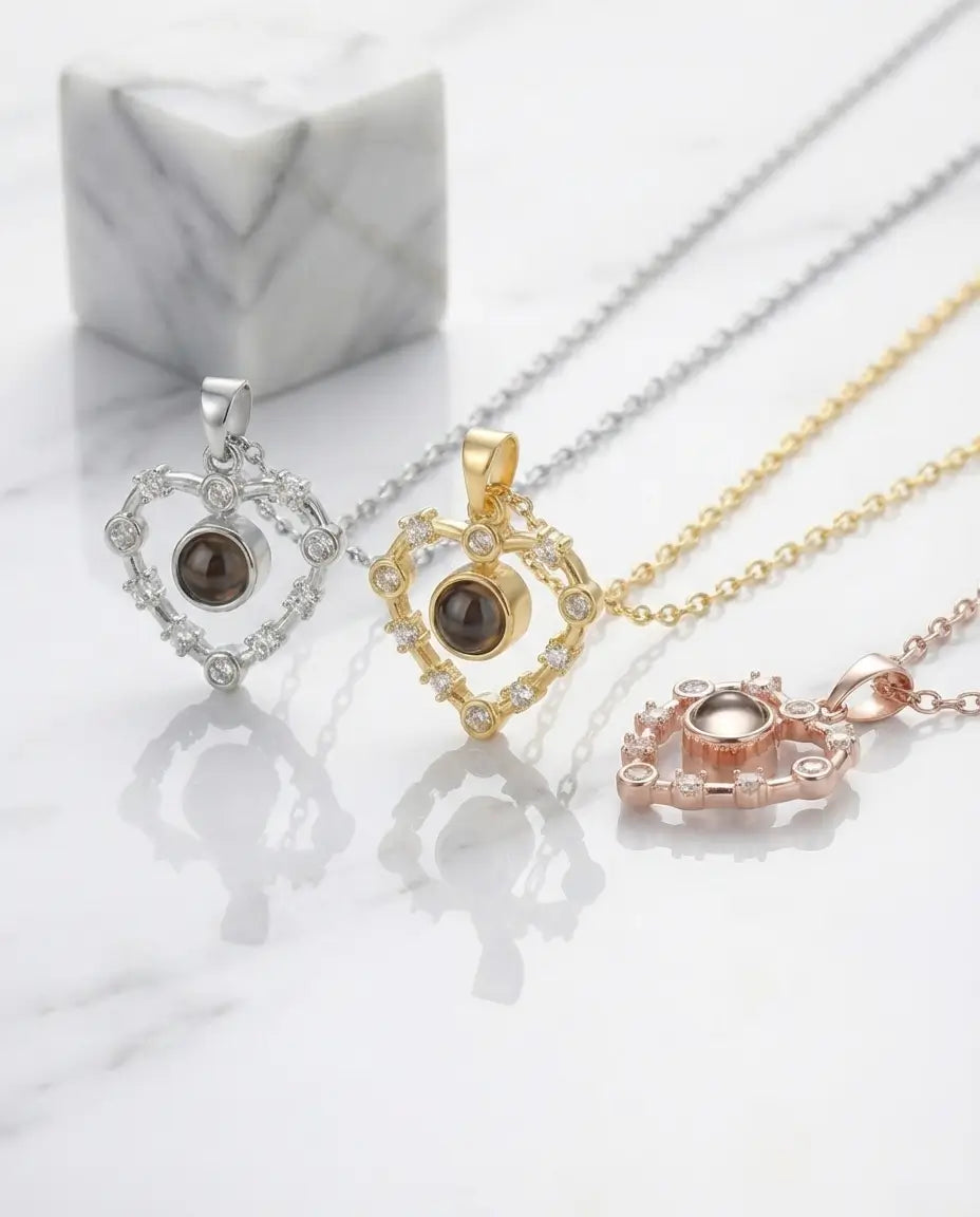 Personalised Heart Photo Projection Necklace IfShe AU